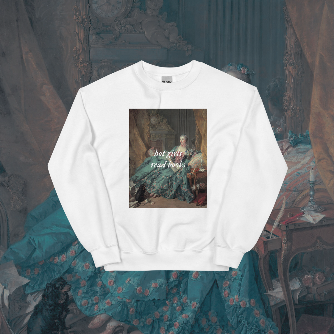 Hot Girls Read Books Art Sweatshirt