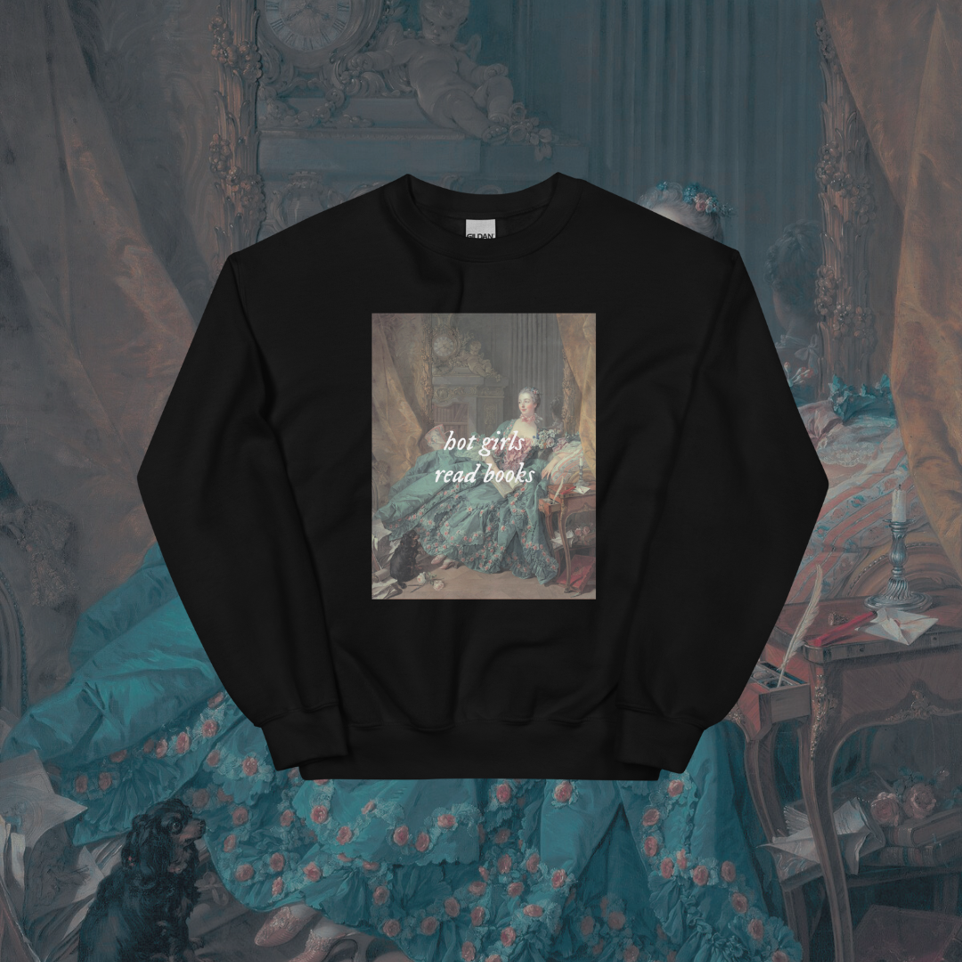 Hot Girls Read Books Art Sweatshirt