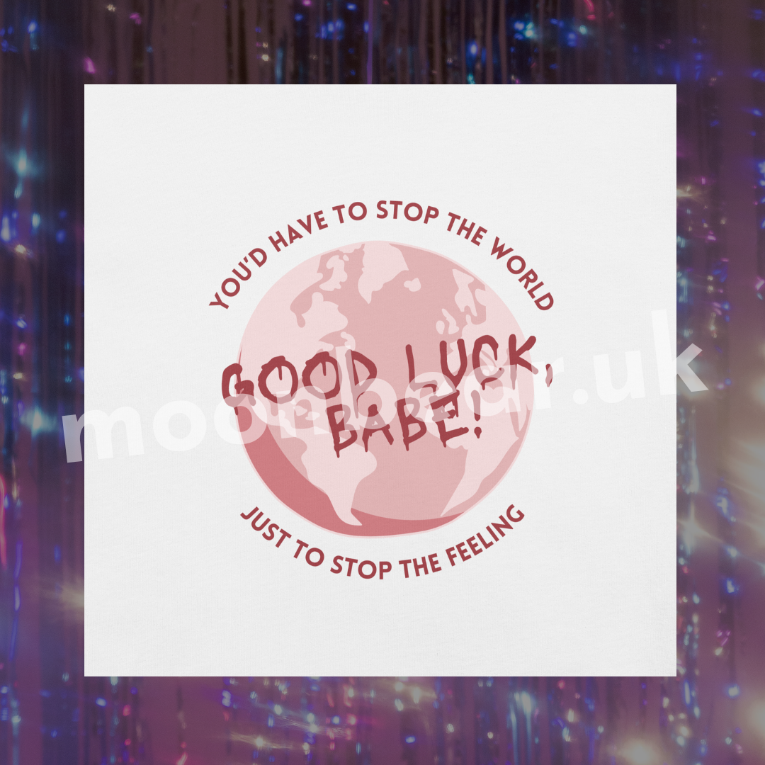 Good Luck, Babe! Globe T-Shirt Pink