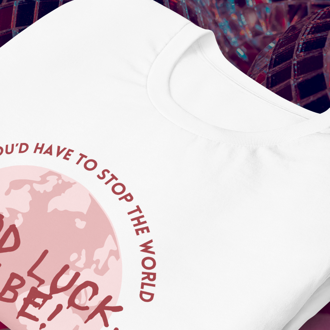 Good Luck, Babe! Globe T-Shirt Pink