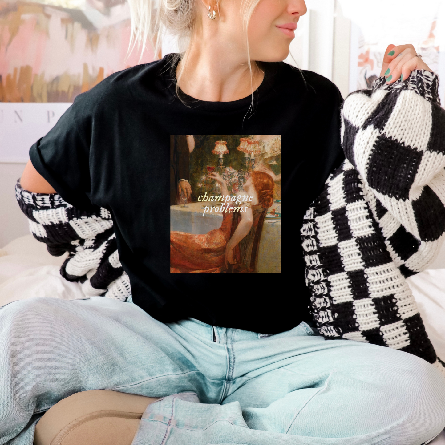 Champagne Problems Art T-Shirt