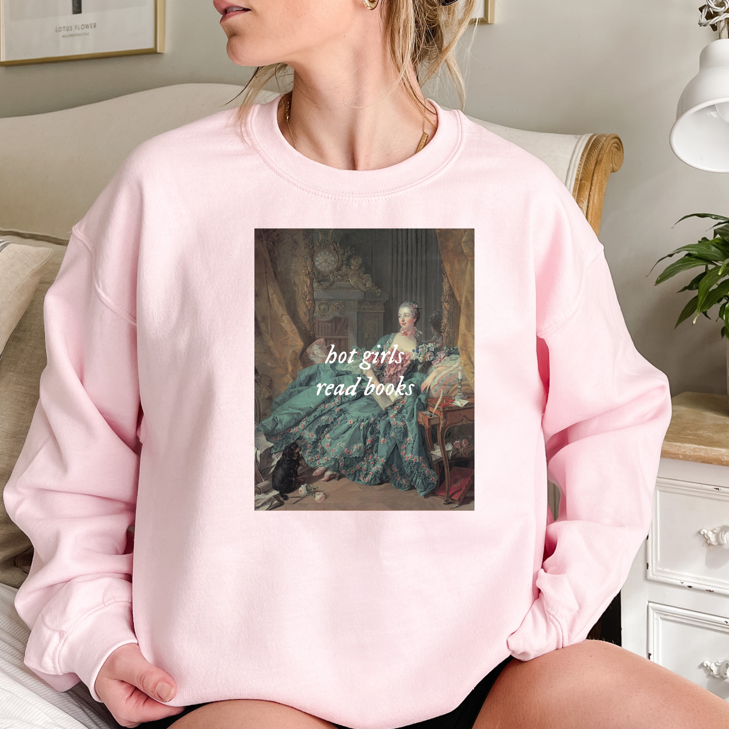 Hot Girls Read Books Art Sweatshirt