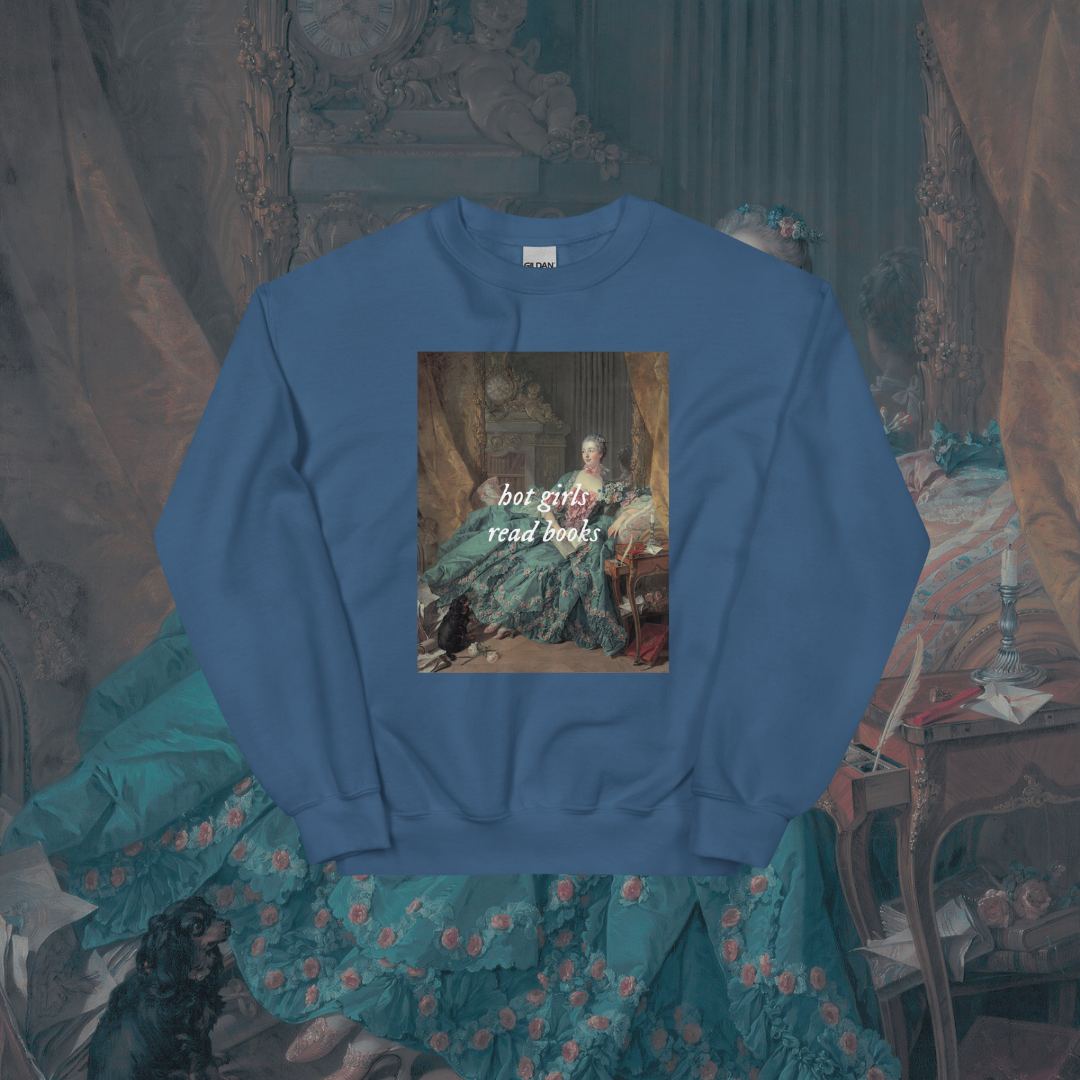 Hot Girls Read Books Art Sweatshirt