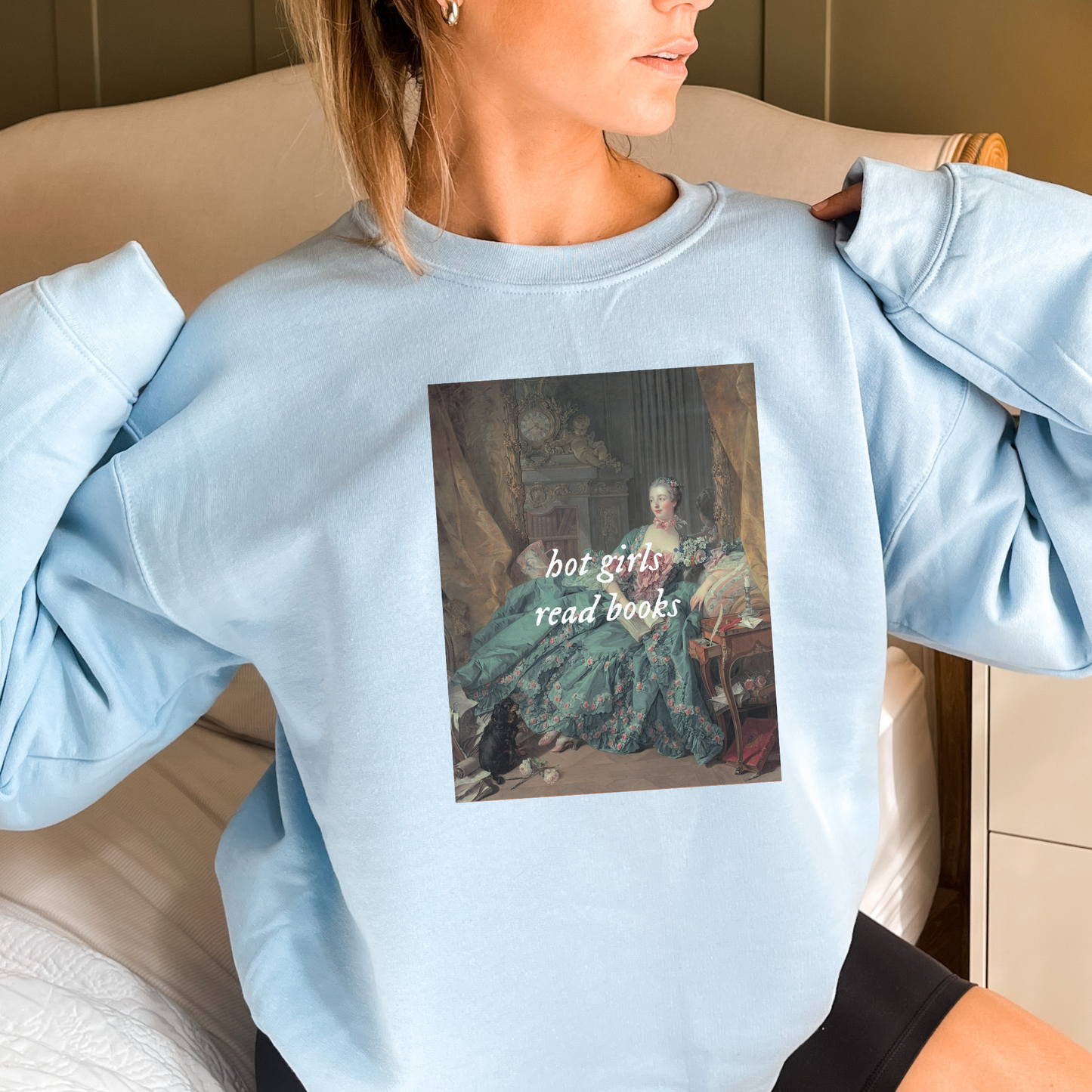 Hot Girls Read Books Art Sweatshirt