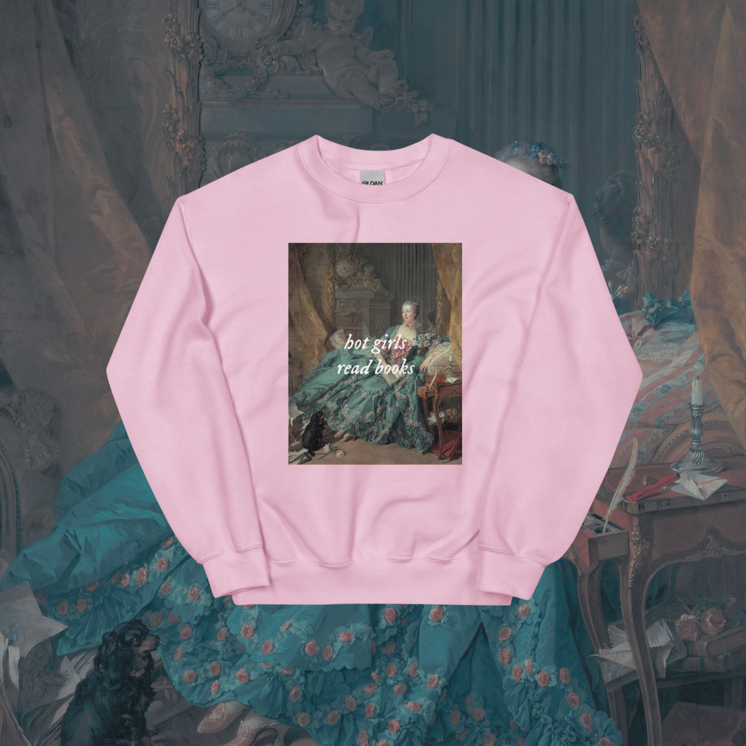Hot Girls Read Books Art Sweatshirt
