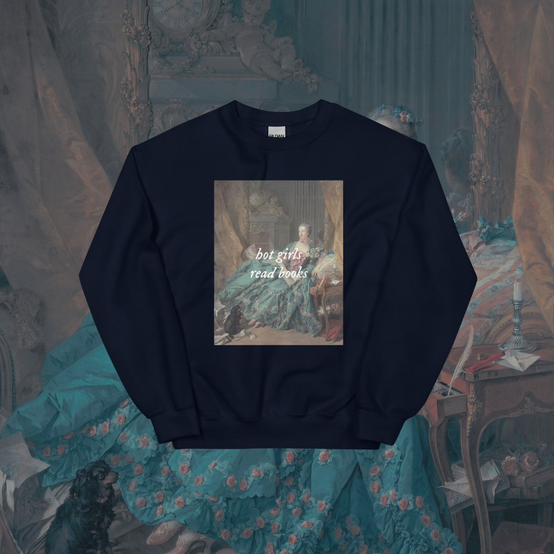Hot Girls Read Books Art Sweatshirt