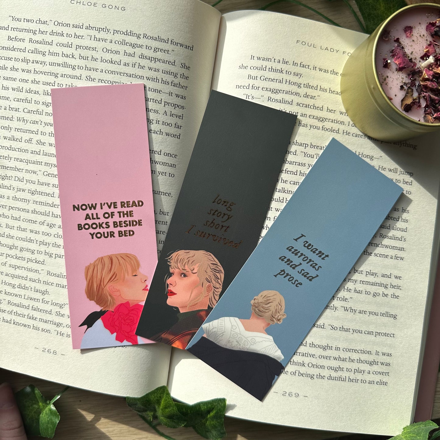 Taylor Swift Premium Foiled Bookmarks SET OF 3 | Lover | Folklore | Evermore