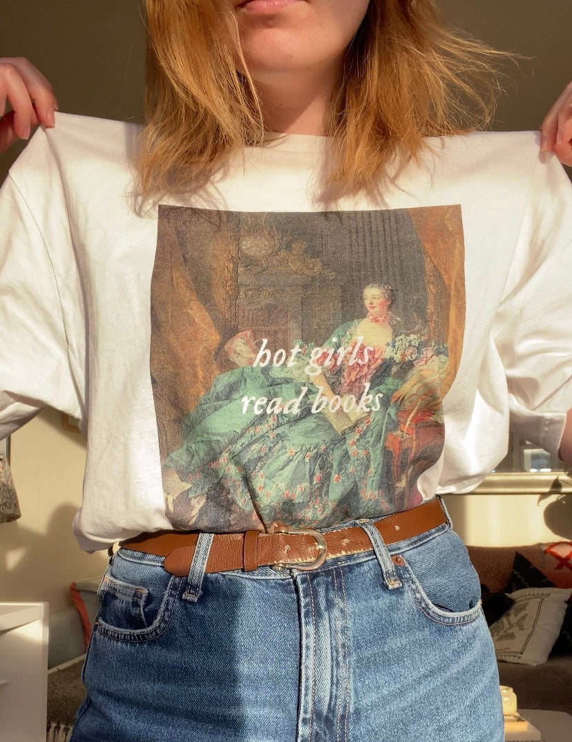 Hot Girls Read Books Art T-Shirt