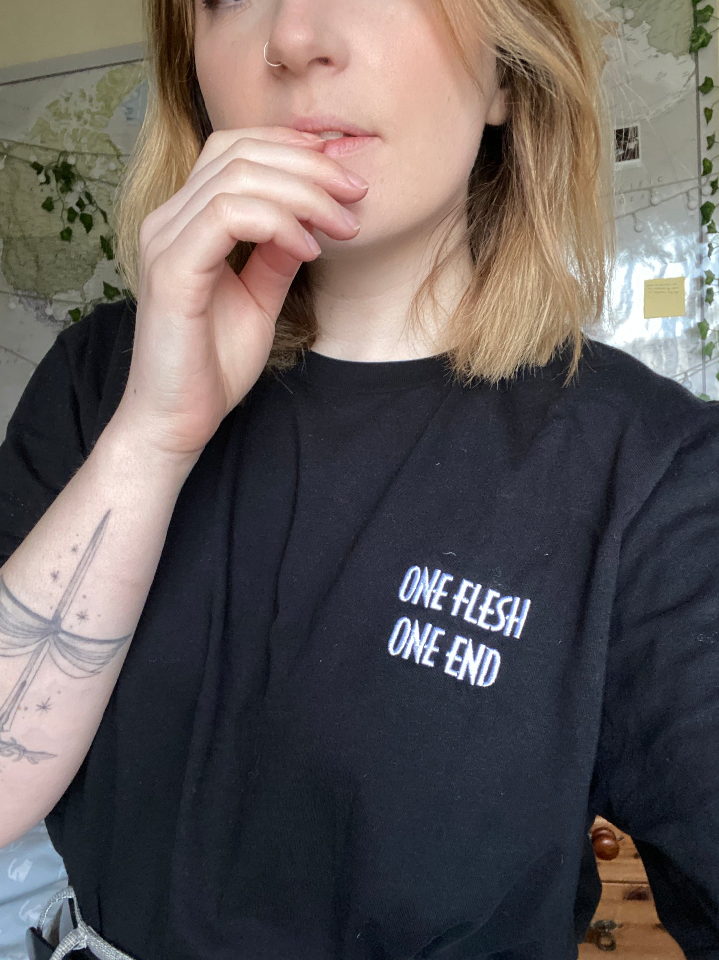One Flesh, One End Embroidered T-Shirt