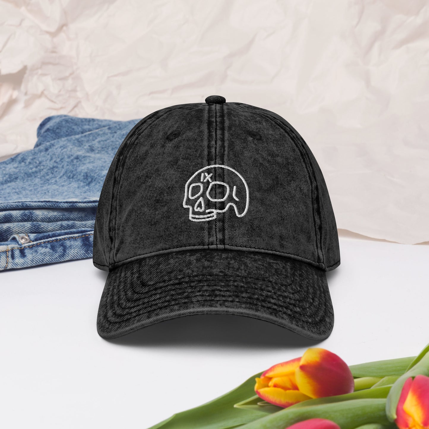 Ninth House Skull Embroidered Baseball Cap
