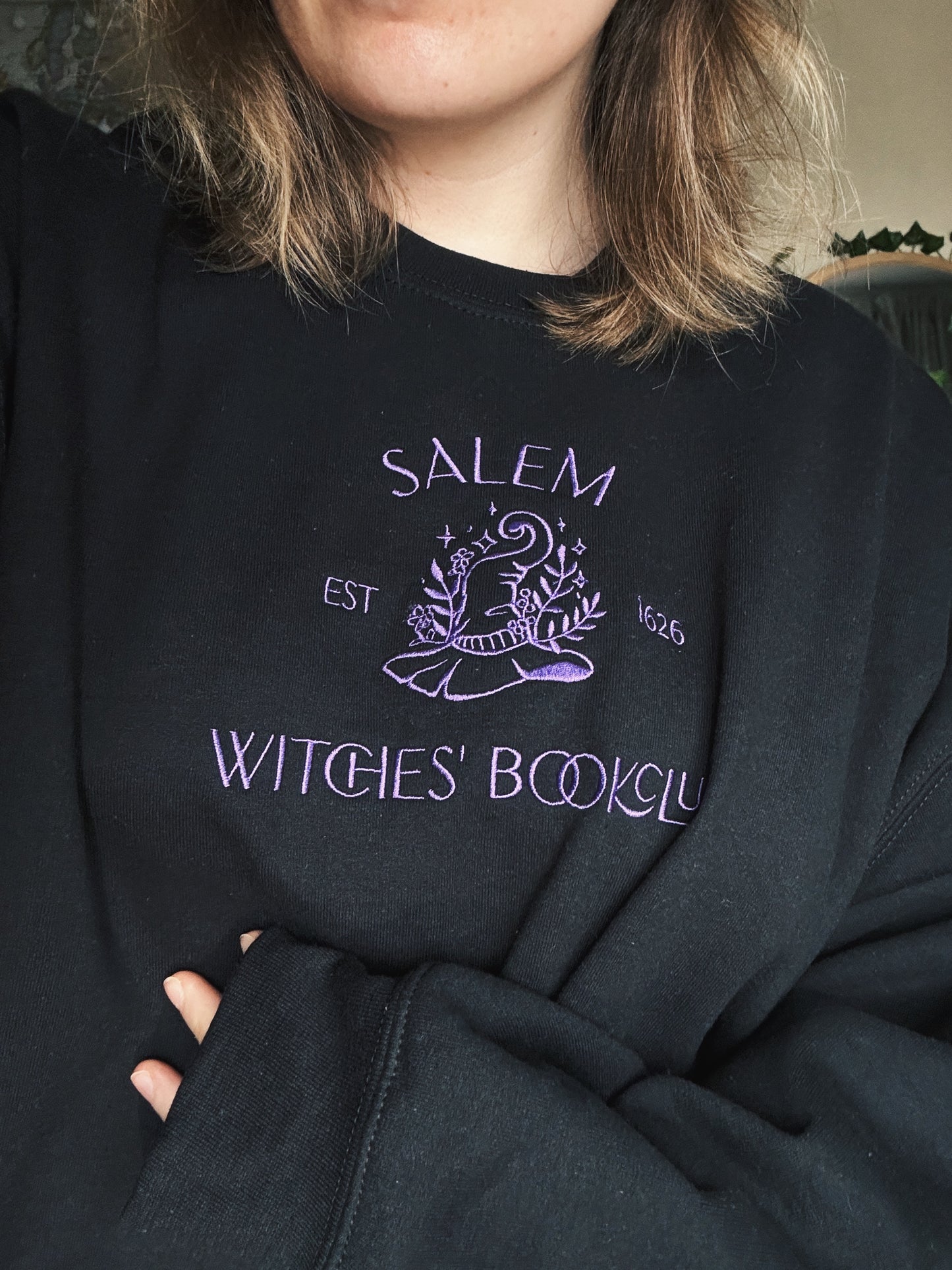 Salem Witches' Book Club Embroidered Sweatshirt