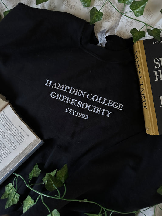 Hampden College Greek Society Embroidered Sweatshirt