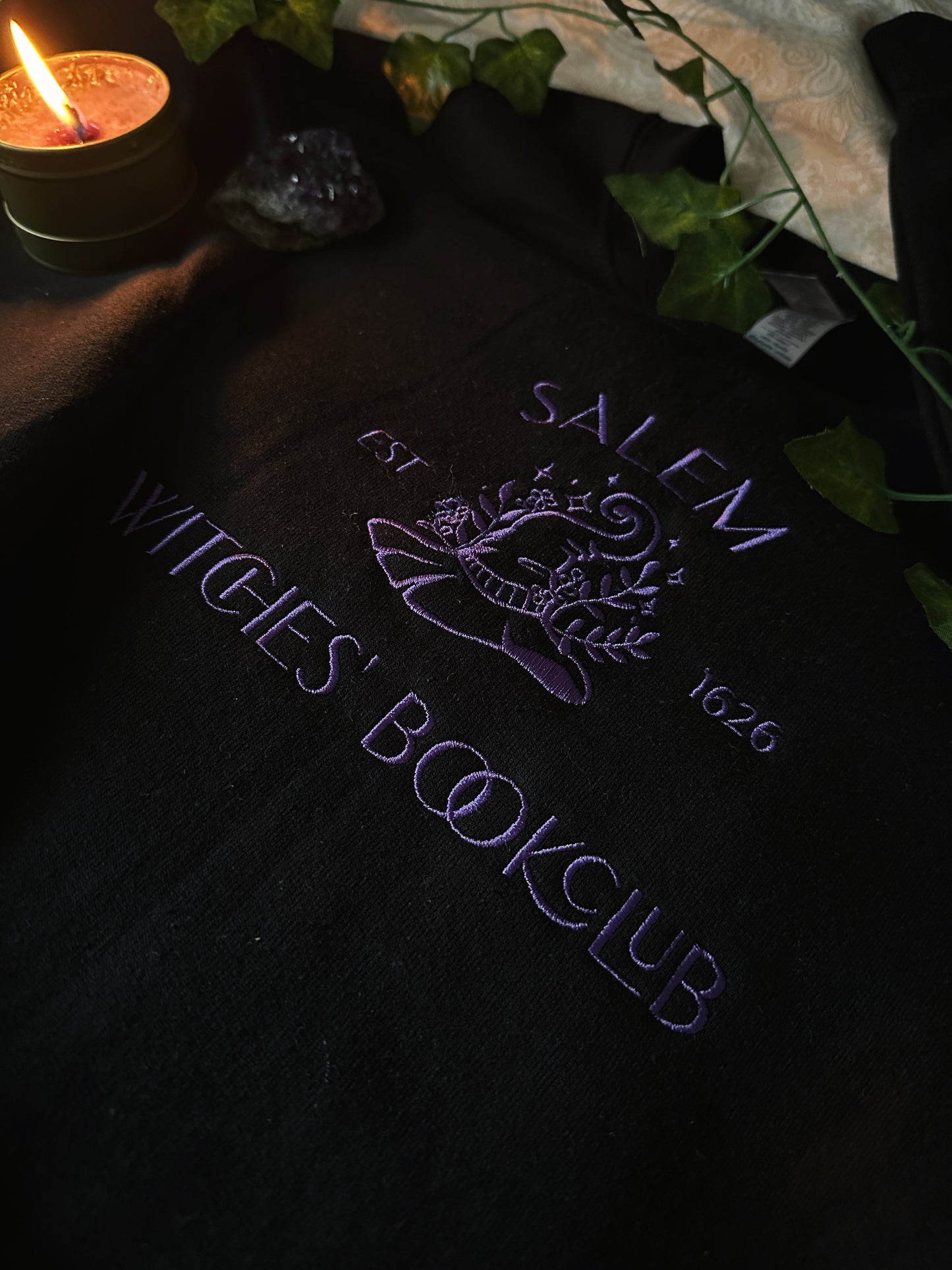 Salem Witches' Book Club Embroidered Sweatshirt